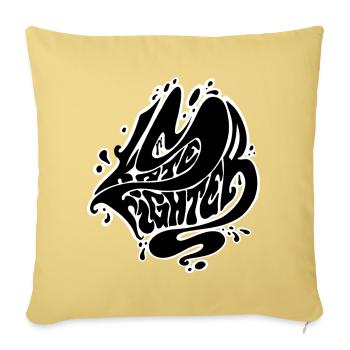 Whirlwind Script Emblem - Throw Pillow Cover 17.5” x 17.5” - washed yellow - Front