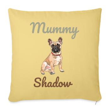 Mummy shadow, Dog Moms, Dog Mummy - Throw Pillow Cover 17.5” x 17.5” - washed yellow - Front
