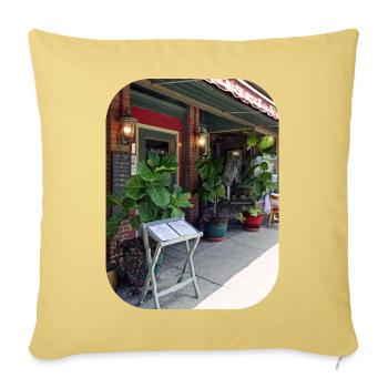 Kingston NY Restaurant - Throw Pillow Cover 17.5” x 17.5” - washed yellow - Front