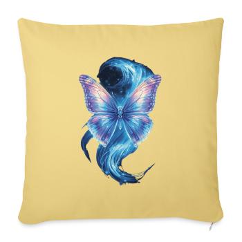 Celestial Butterfly Nebula - Throw Pillow Cover 17.5” x 17.5” - washed yellow - Front