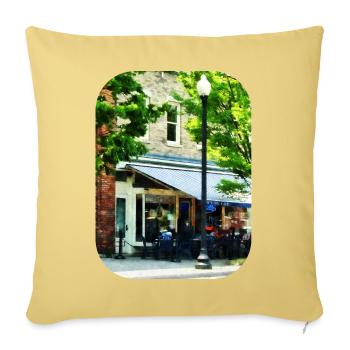 Cafe Albany NY - Throw Pillow Cover 17.5” x 17.5” - washed yellow - Front