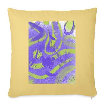 Vivid Abstract Graffiti Pulse - Throw Pillow Cover 17.5” x 17.5” - washed yellow - Front