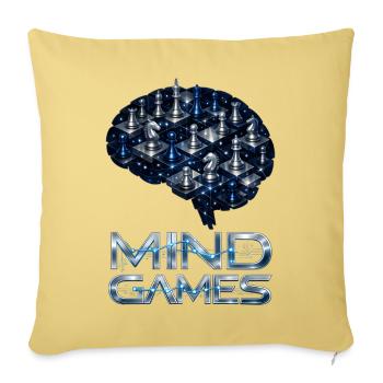 Mindboard Chess Neon Brain - Throw Pillow Cover 17.5” x 17.5” - washed yellow - Front