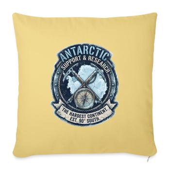 Antarctic Support & Research | The Hardest Contine - Throw Pillow Cover 17.5” x 17.5” - washed yellow - Front