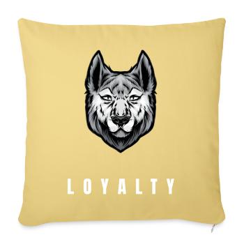 Wolf Loyalty Emblem Portrait - Throw Pillow Cover 17.5” x 17.5” - washed yellow - Front