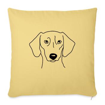 Dachshund Black - Throw Pillow Cover 17.5” x 17.5” - washed yellow - Front