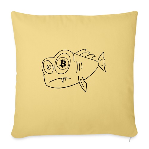 bitcoin fish - Throw Pillow Cover 17.5” x 17.5”