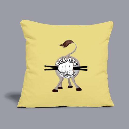 Bad Ass Drummer - Throw Pillow Cover 17.5” x 17.5”