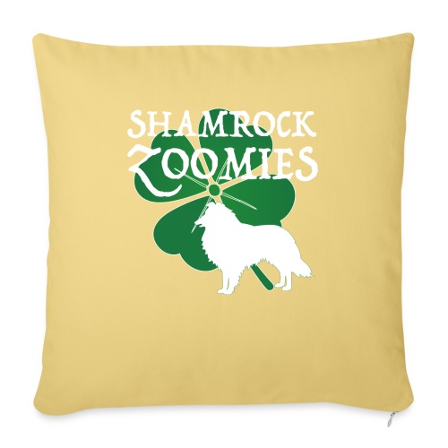 SHAMROCKZOOMIES white - Throw Pillow Cover 17.5” x 17.5”
