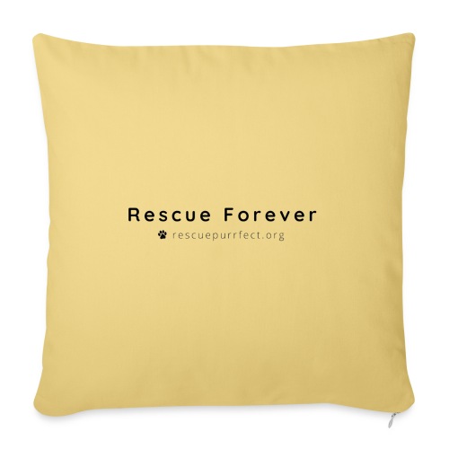 Rescue Purrfect Basic Logo - Throw Pillow Cover 17.5” x 17.5”