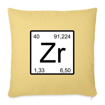 Zirconium Zr Element Glyph - Throw Pillow Cover 17.5” x 17.5” - washed yellow - Front