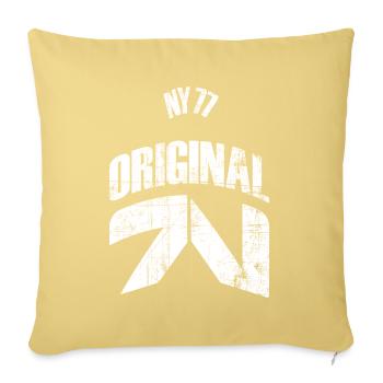 Original 77 - Throw Pillow Cover 17.5” x 17.5” - washed yellow - Front