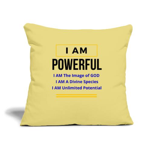 I AM Powerful (Light Colors Collection) - Throw Pillow Cover 17.5” x 17.5”