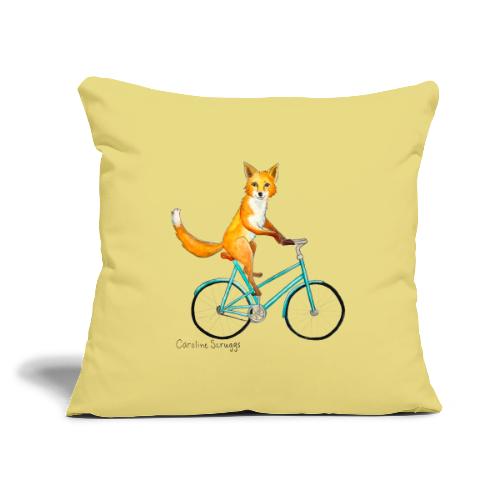 The Fox & the Bicycle - Throw Pillow Cover 17.5” x 17.5”