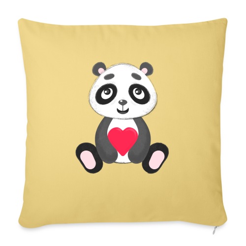 Sweetheart Panda - Throw Pillow Cover 17.5” x 17.5”