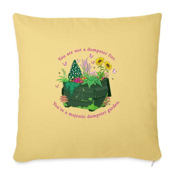 Dumpster Fire T ShirtDumpster Garden - Throw Pillow Cover 17.5” x 17.5” - washed yellow - Front