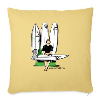John John Florence Quiver - Throw Pillow Cover 17.5” x 17.5” - washed yellow - Front