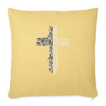 Camo Cross - Throw Pillow Cover 17.5” x 17.5” - washed yellow - Front