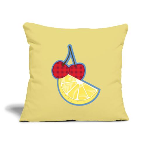 Cherry Lemon Duo Fruit Design - Throw Pillow Cover 17.5” x 17.5”
