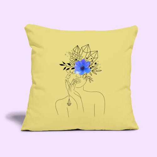 Third Eye Flower Goddess - Crystal Design - Throw Pillow Cover 17.5” x 17.5”