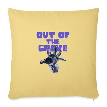 Out of the Grave Zombie Hand - Throw Pillow Cover 17.5” x 17.5” - washed yellow - Front