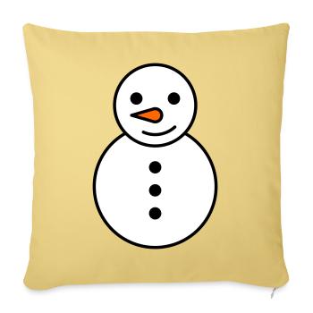 Snowman Icon - Throw Pillow Cover 17.5” x 17.5” - washed yellow - Front