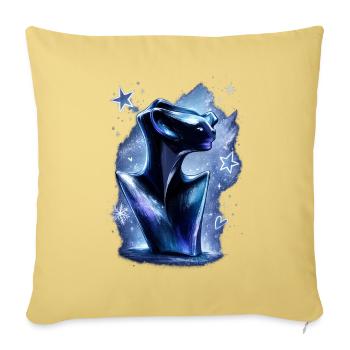 Icy Dragon Nebula Bust - Throw Pillow Cover 17.5” x 17.5” - washed yellow - Front