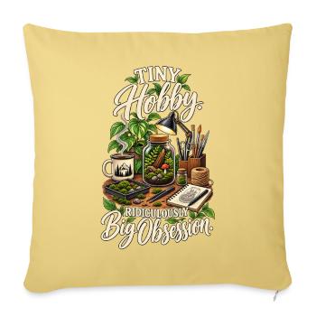 Terrarium Lover | Tiny Hobby - Throw Pillow Cover 17.5” x 17.5” - washed yellow - Front