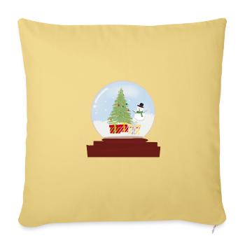 Snowman glass - Throw Pillow Cover 17.5” x 17.5” - washed yellow - Front