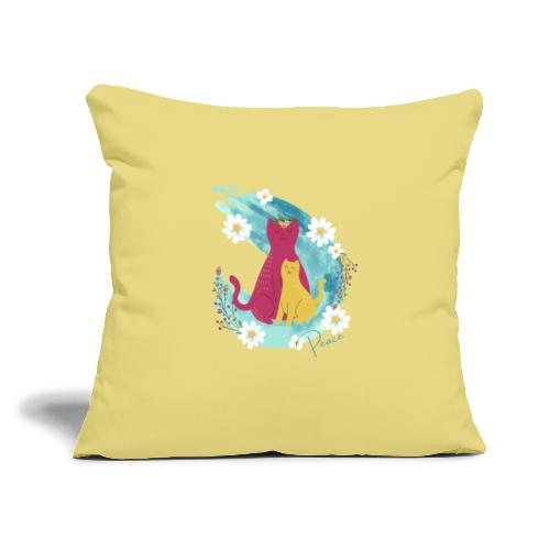Peace Cats - Throw Pillow Cover 17.5” x 17.5”
