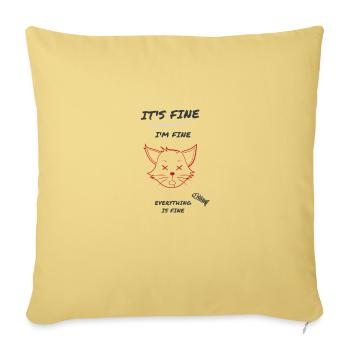 it's fine - Throw Pillow Cover 17.5” x 17.5” - washed yellow - Front