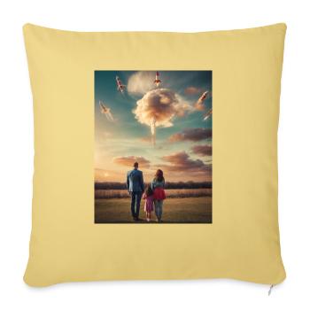 Infinity mind - Throw Pillow Cover 17.5” x 17.5” - washed yellow - Front