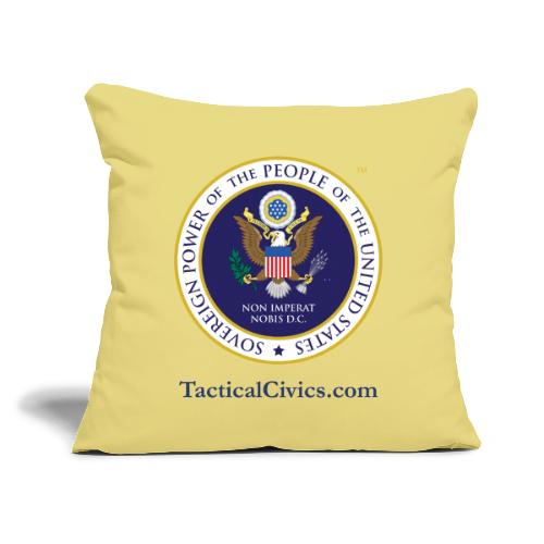 The People's Seal with blue url - Throw Pillow Cover 17.5” x 17.5”