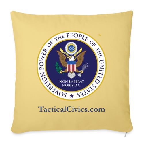 The People's Seal with blue url - Throw Pillow Cover 17.5” x 17.5”