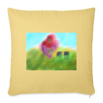The Harvest - Throw Pillow Cover 17.5” x 17.5” - washed yellow - Front