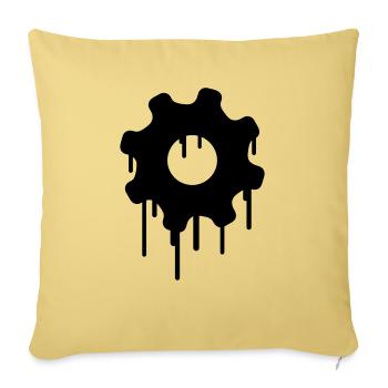 Gears Graffiti - Throw Pillow Cover 17.5” x 17.5” - washed yellow - Front