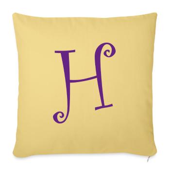 h alphabet letters - Throw Pillow Cover 17.5” x 17.5” - washed yellow - Front