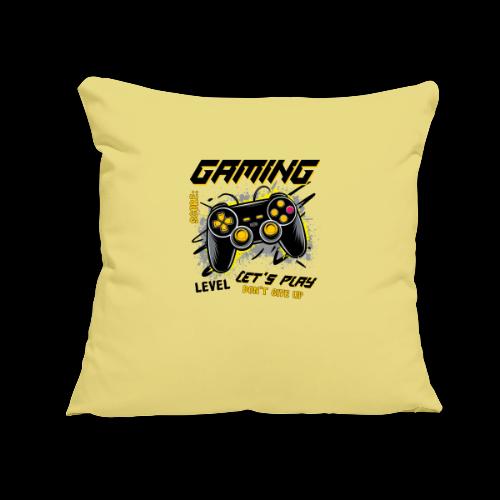 Gaming: Let's Play, Don't Give Up - Throw Pillow Cover 17.5” x 17.5”