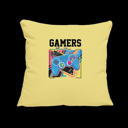 Gamers Start! Retro Japanese Vibe - Throw Pillow Cover 17.5” x 17.5”