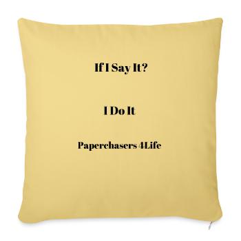 Paperchasers 4Life Gear - Throw Pillow Cover 17.5” x 17.5” - washed yellow - Front