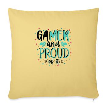 Gamer And Proud Of It - Throw Pillow Cover 17.5” x 17.5” - washed yellow - Front