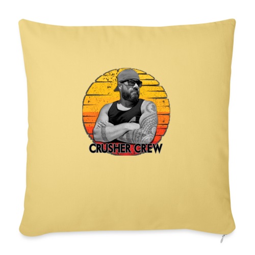 Crusher Crew Carl Crusher Sunset Circle - Throw Pillow Cover 17.5” x 17.5”