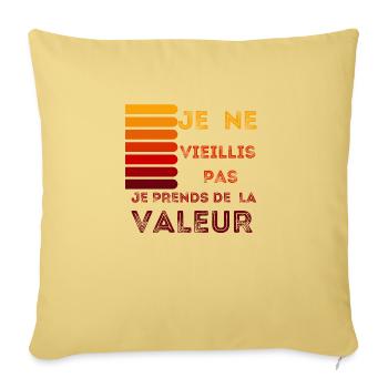 Je Ne Vieillis Pas Cadeau Anniversaire Homme - Throw Pillow Cover 17.5” x 17.5” - washed yellow - Front