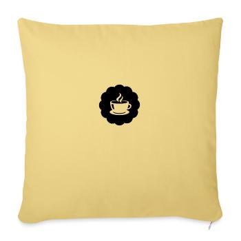 Coffee silhouette icon - Throw Pillow Cover 17.5” x 17.5” - washed yellow - Front