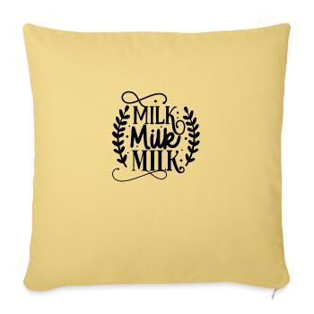 Milk milk milk botal - Throw Pillow Cover 17.5” x 17.5” - washed yellow - Front