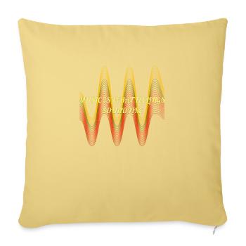 Music waves - Throw Pillow Cover 17.5” x 17.5” - washed yellow - Front