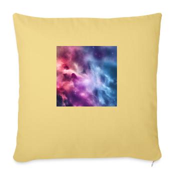 Galaxy nebula abstract design - Throw Pillow Cover 17.5” x 17.5” - washed yellow - Front