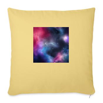 Galaxy nebula abstract design - Throw Pillow Cover 17.5” x 17.5” - washed yellow - Front