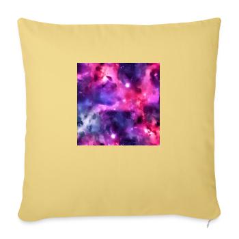 Galaxy nebula abstract design - Throw Pillow Cover 17.5” x 17.5” - washed yellow - Front