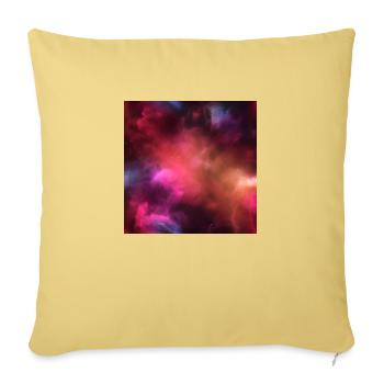 Galaxy nebula abstract design - Throw Pillow Cover 17.5” x 17.5” - washed yellow - Front